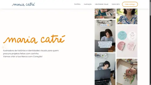 Computador a mostrar website da Maria Catré