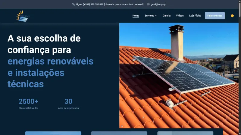 Computador a mostrar website da VMPS